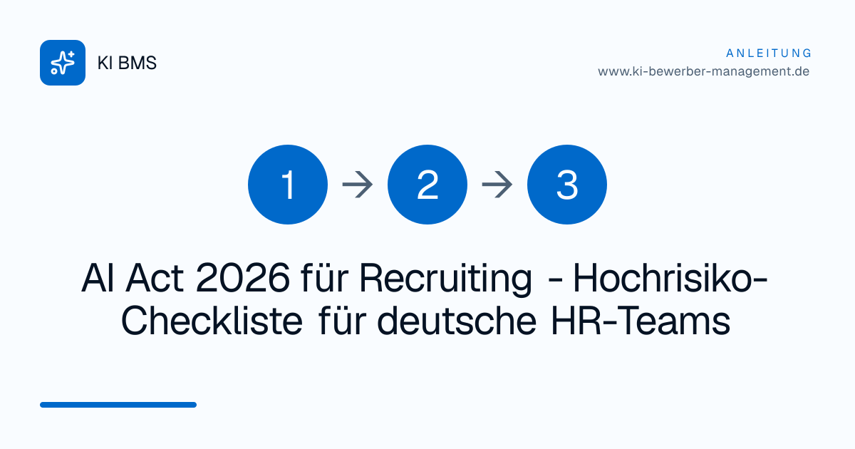 AI Act 2026 für Recruiting - Hochrisiko-Checkliste für deutsche HR-Teams